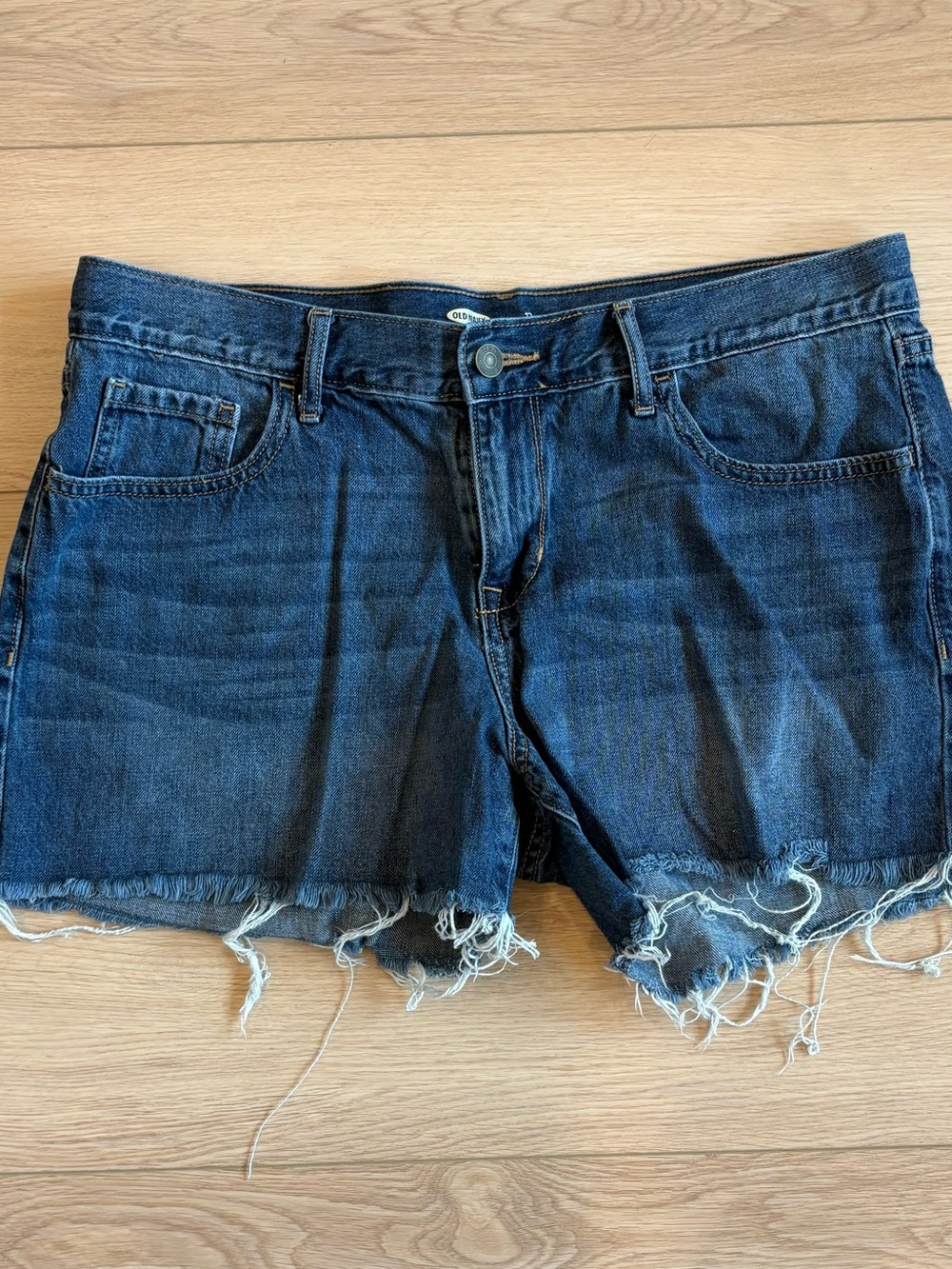 Old Navy Dark Blue Denim Frayed Hem Women's Shorts